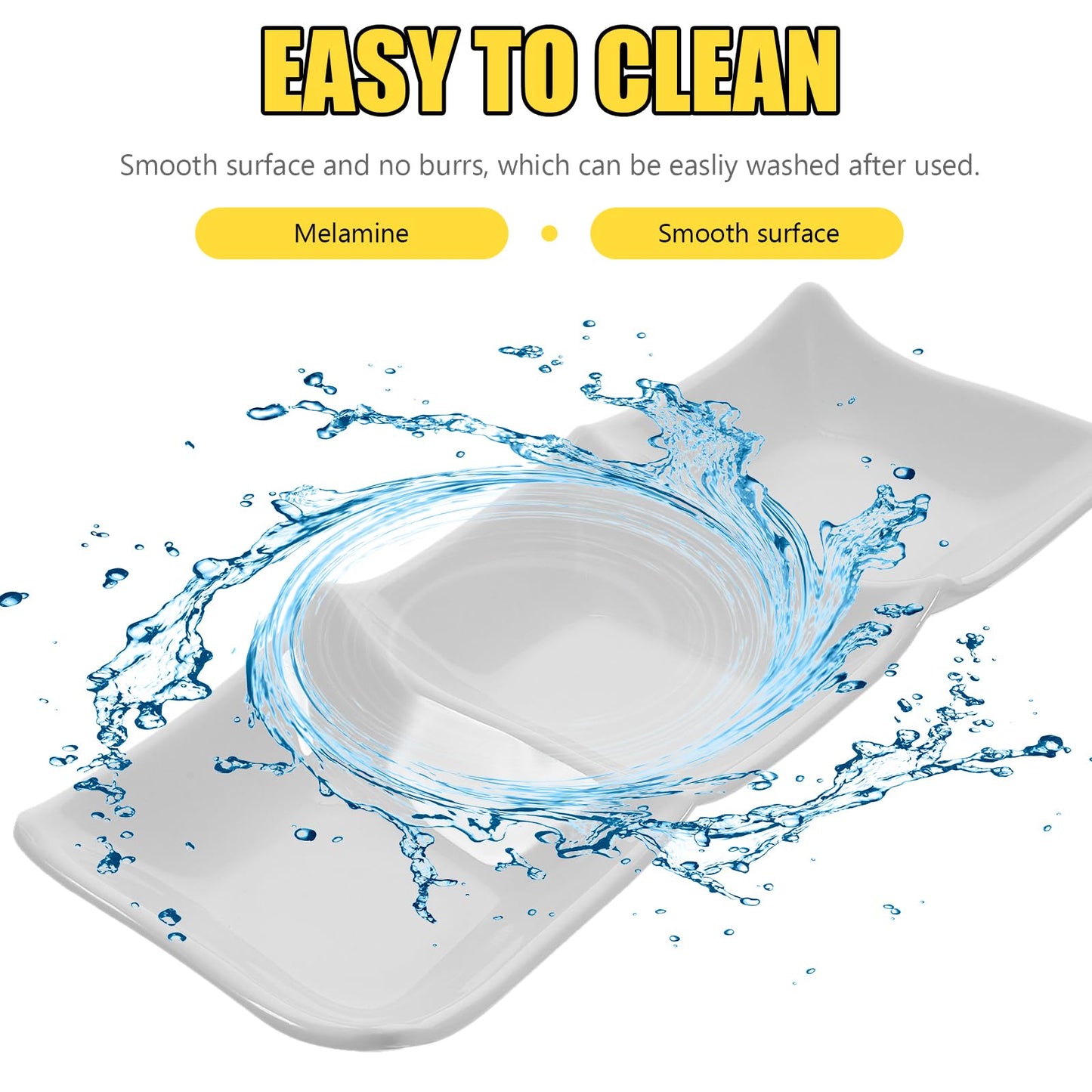 STOBAZA Three-Grid Ceramic Dipping Sauce Dish 9.84X3.54X0.98In Reusable Appetizer Serving Plate for Kitchen Dining Table Condiment Storage
