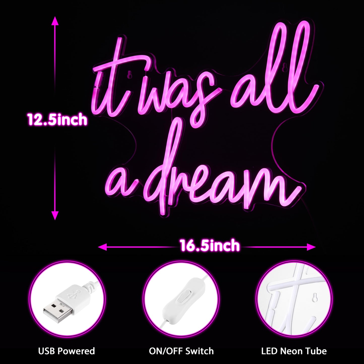 You're Like Really Pretty Neon Sign, Pink Neon Sign for Wall Decor | You're Like Really Pretty Sign for Girls Bedroom, Party, Salon - Best Gifts for Birthday, Christmas