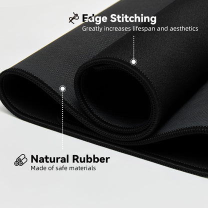 Reniteco Large Gaming Mouse Pad with Durable Stitched Edges, Non-Slip Rubber Base, Big Computer Keyboard Mouse Mat Desk Pad for Home Office Gaming Work, 11.81"x27.56"x0.08", Black