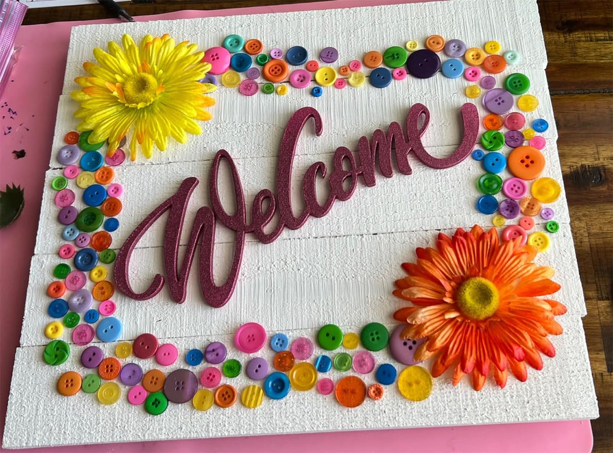 5pcs Wood Cutout Welcome Sign Unfinished Wooden Welcome Letters Word Wood Art Sign for Rustic Spring Wreath Crafts Front Door Home Gallery Wall Decor Letter Board Painting 11.81x4.53 Inches