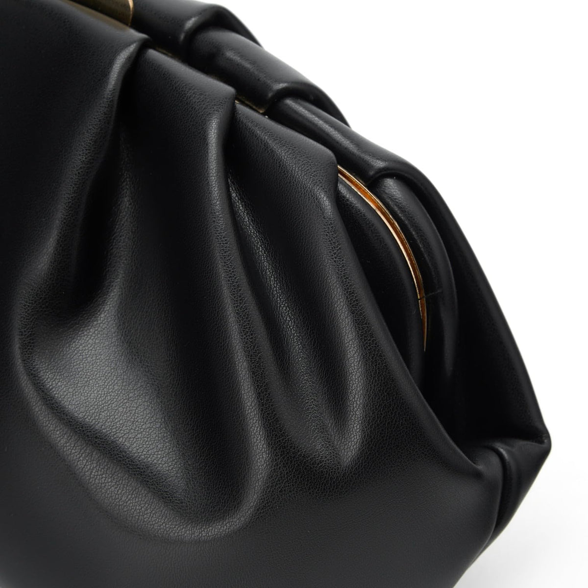 DETARA Vegan Leather Clutch Purse for Women Formal Soft Pleated PU Clutch Elegant Evening Bag Wedding Party and Prom (Black 933)