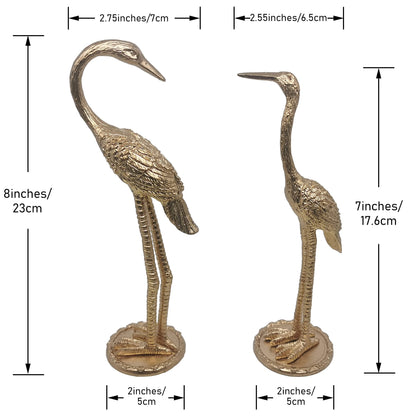 Tricune Metal Crane Ring Holder Stand for Jewelry, Engagement and Wedding Ring Display, Gold Decorative Ornaments Home Decor for Living Room, Bedroom, Desktop, Cabinets