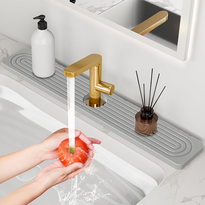 24'' Longer Faucet Mat for Kitchen Sink Stone Faucet Mat for Kitchen Sink