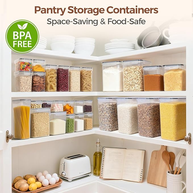 ComSaf Rice Container Set of 2, Large Airtight Food Storage Containers