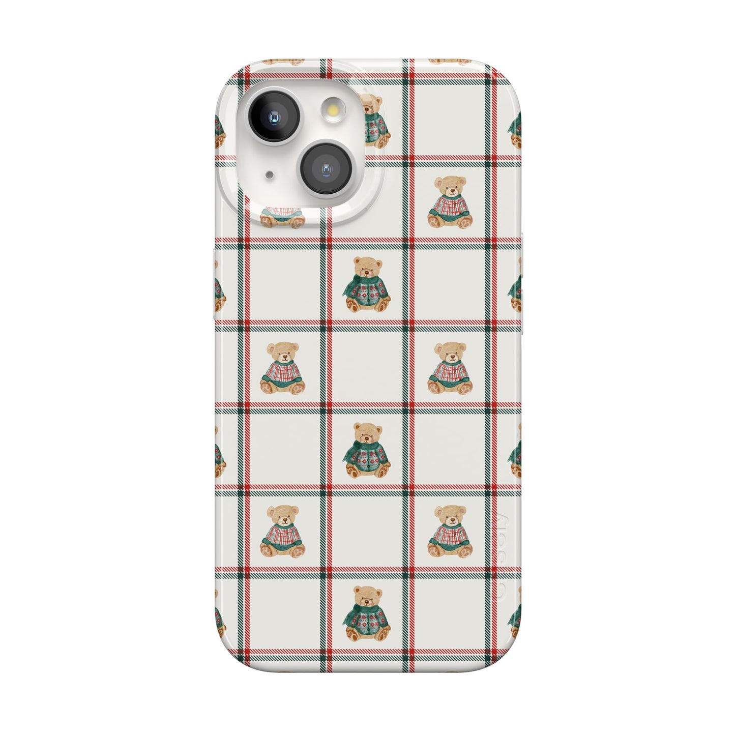 Casely iPhone 15 Plus Case | Fit Check | Neutral Checkerboard Checkered Classic Case | Compatible with MagSafe