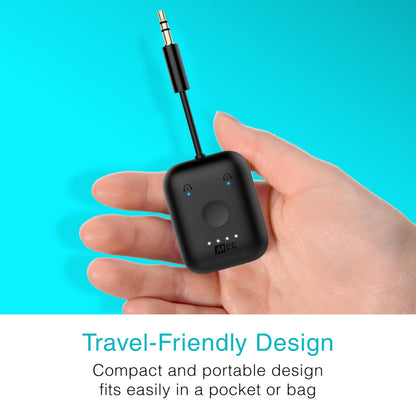 MEE Audio Connect Air in-Flight Bluetooth Wireless Audio Transmitter Adapter for up to 2 AirPods/Other Headphones; Works with All 3.5mm Aux Jacks on Airplanes, Gym Equipment, TVs, & Gaming Consoles