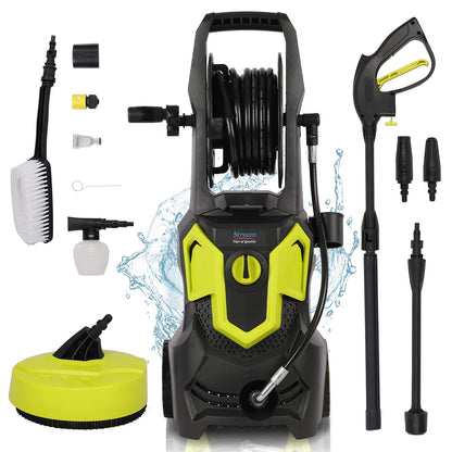 Stream Electric Pressure Washer, 1650W 135 Bar 420L/H Jet Washer Power Washer with Adjustable Nozzle Accessory, Patio Cleaner Compact for Car Garden Fences Yard
