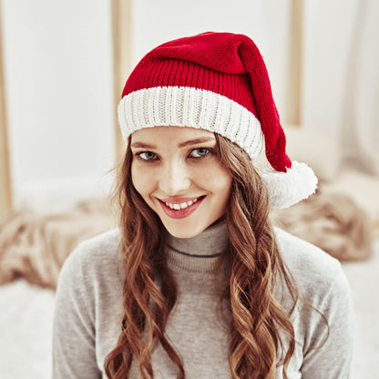 Santa's Knit Beanie Winter Hat - Soft Family Matching Xmas Christmas New Year Gifts for Women - Multicolor
