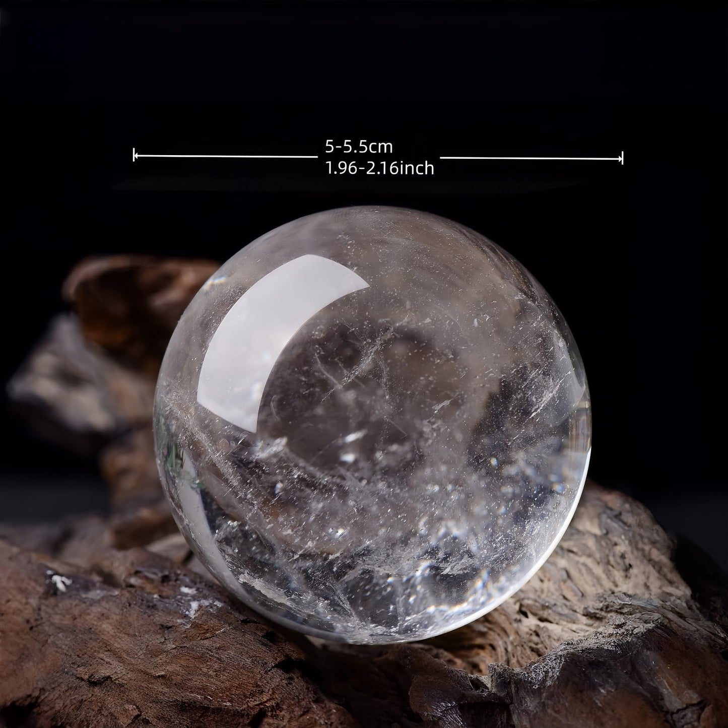 DUKIZA Natural Crystal Ball Clear Quartz Crystal Balls Decor for Home Office Quartz Crystals Sphere with Stand