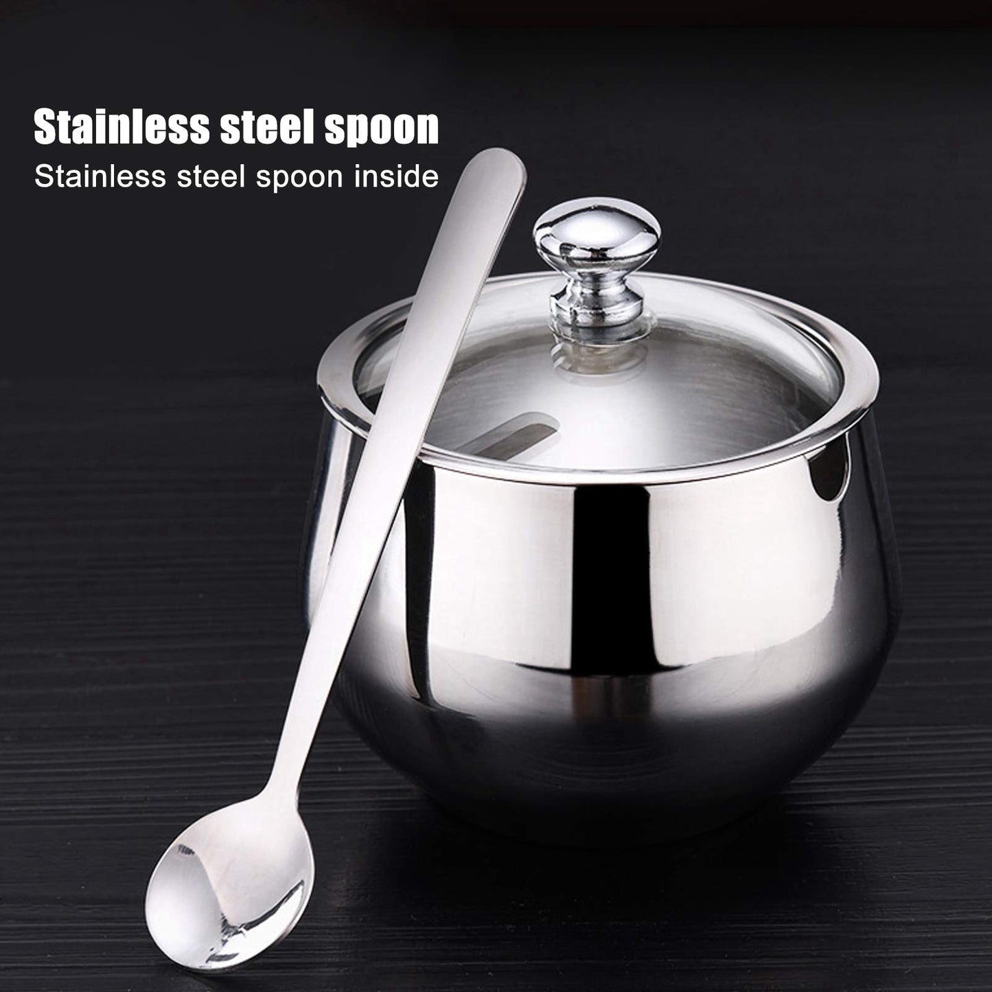 LIZEALUCKY Seasoning Box, Spice jar for Seasoning Rack, Condiment Bottle for Storage Container, 304 Stainless Steel jar with lid and Spoon