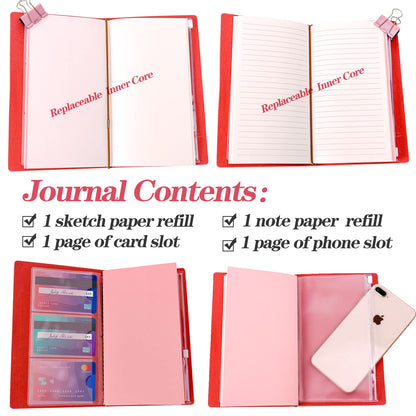 To My Granddaughter’s Gift Pink Leather Journal+Heart Diamond Pen Set ,Engraved Notebook Writing Journal,Refillable Notepads,Travel Diary Graduation Back to School,Christmas,Birthday Gifts for