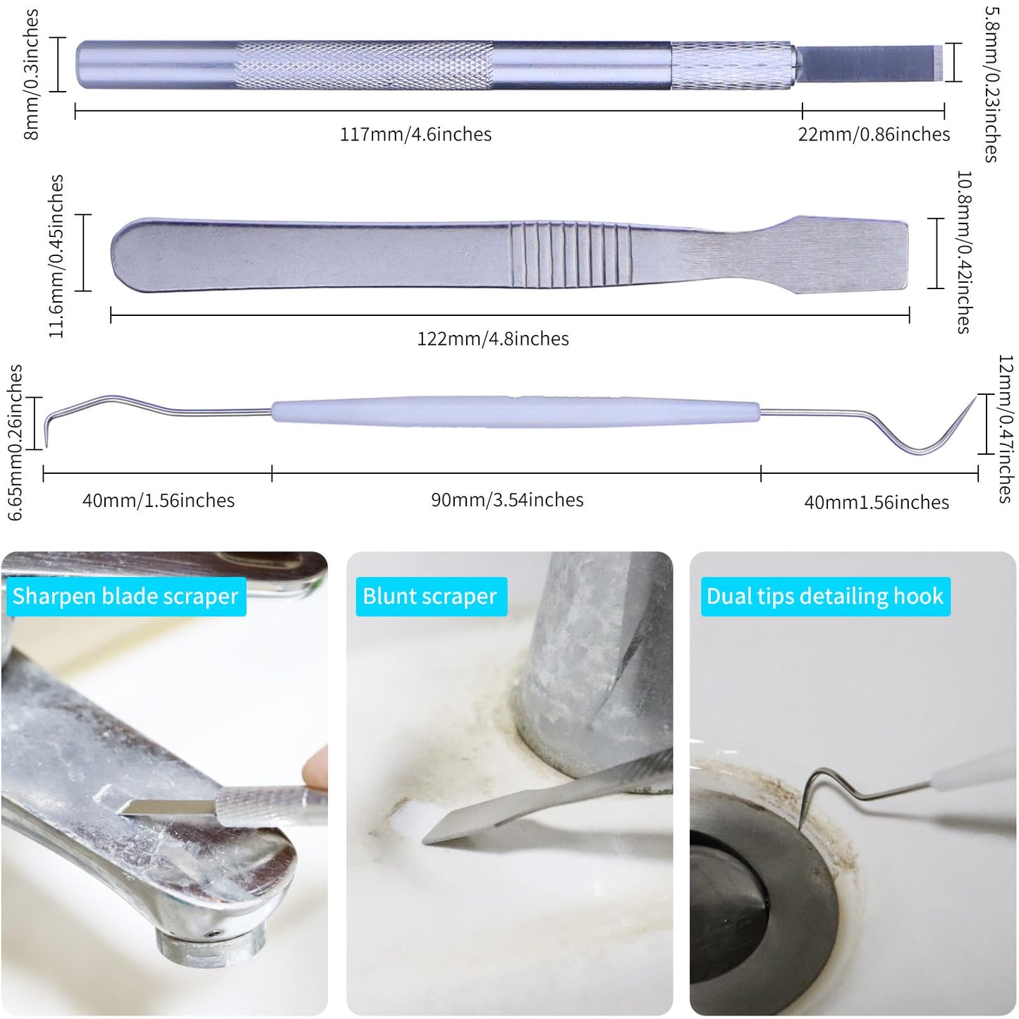 Disposable Detail Cleaning Brush for Tight Spaces, Detail Gap Crevice Cleaning Tool Set, Toilet Bowl Corner Hinge Scrubber, Stick Cleaner for Window Track, Door Grooves, Vent Fan, Stove, Keyboard