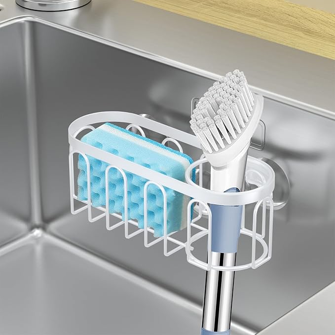 Yazoni 2-in-1 Sponge Holder for Kitchen Sink, Sink Caddy Kitchen Sink Organizer
