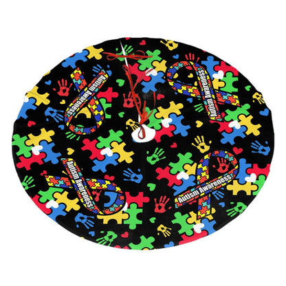 Autism Awareness Tree Skirt Christmas Tree Ornaments Tree Skirt for Christmas Decoration 30"