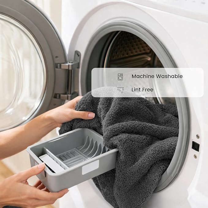 SEMAXE Bathroom Towel Set, 8-Piece Gray Cotton Towels
