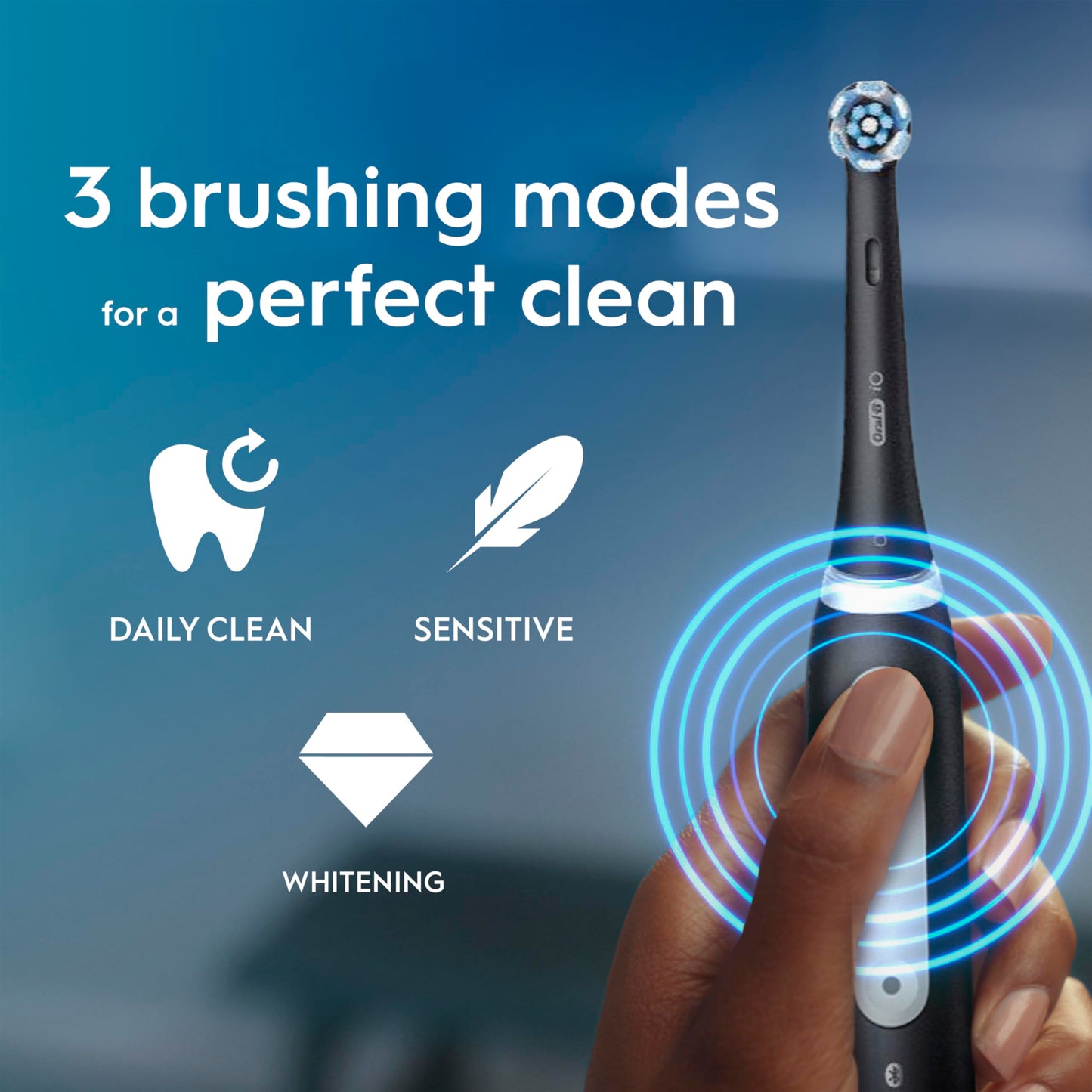 Oral-B iO3 Electric Toothbrushes Adults, 5 Toothbrush Heads, 3 Modes With Teeth Whitening, 2 Pin UK Plug, Black