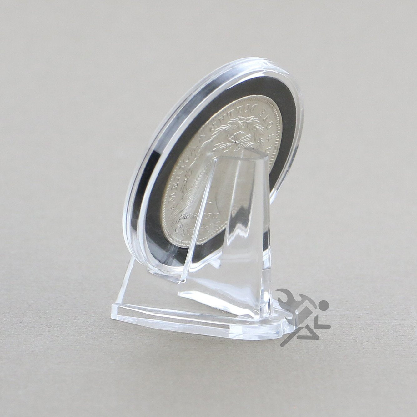 OnFireGuy Clear Display Stand Easel for Holder Coin Capsules Challenge Medals Casino Chips, 10 Pack