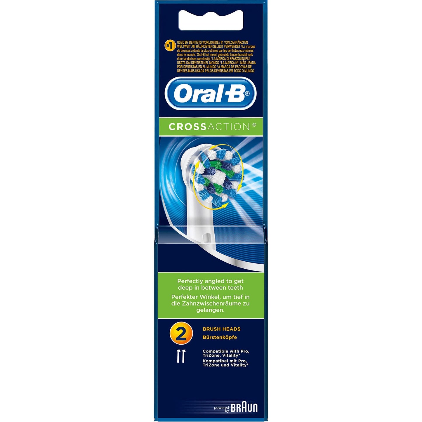Oral B Cross Action Electric Toothbrush Replacement Brush Heads Refill, 4Count