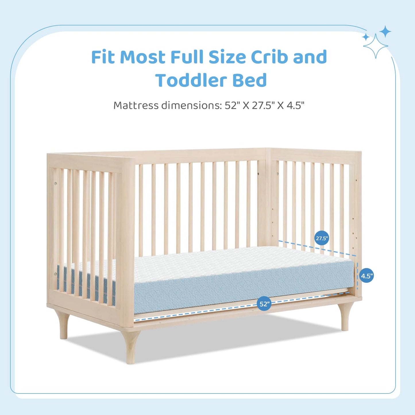 Dourxi Crib Mattress Dual-Sided Comfort Memory Foam Toddler Bed Mattress