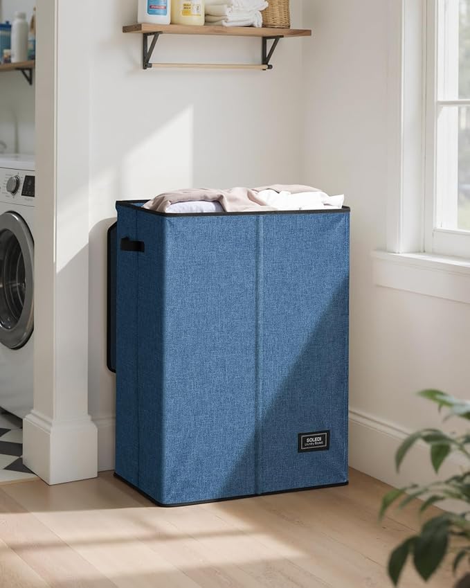 SOLEDI Laundry Hamper with Lid 130L Large & Tall Collapsible Laundry Basket