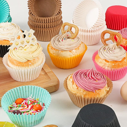 Standard Black Cupcake Liners for Baking 200 Counts - Caperci Greaseproof Muffin Baking Cups for Wedding Birthday Party Baby Shower Festivals (Black)