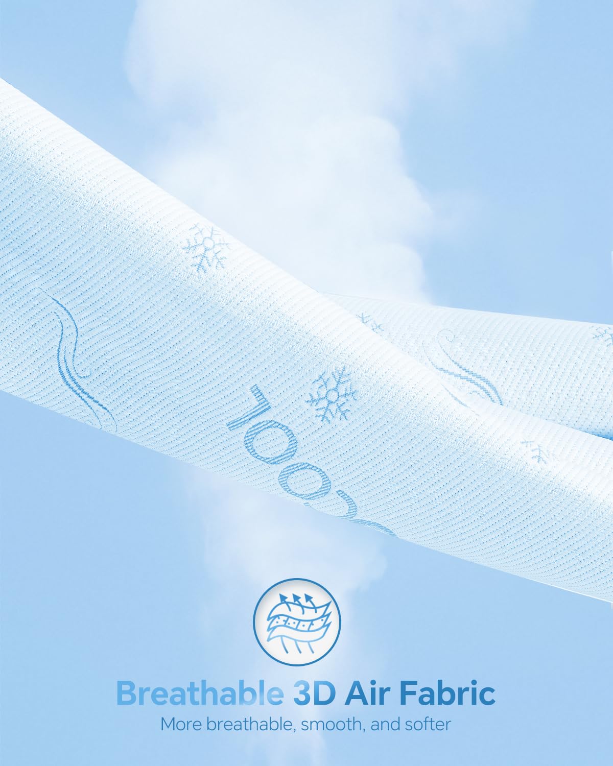 Kmall Cooling Queen Size Mattress Protector - 100% Waterproof & Breathable Cool 3D Air Fabric Bed Mattress Cover, Ultra Soft Noiseless Mattress Pad for 8"-21" Deep Pocket, Machine Washable (White)