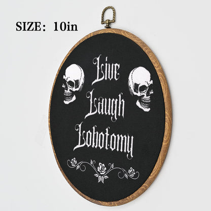 Gothic Wall Decor,Funny Humor Goth Home Decor,Live Laugh Lobotomy Sign For Gothic Decor,Dark Black Wall Art Hanging for Bedroom,Kitchen,Bathroom,Office