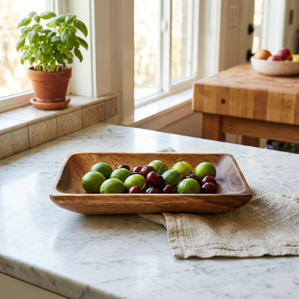 Handcrafted Acacia Wood Rectangular Bowl – Made in Hawaii – Eco-Friendly Wooden Serving Dish – Durable, Food-Safe, Heat-Resistant – Flared Design – Multiple Sizes (8x5x1.5 inch)