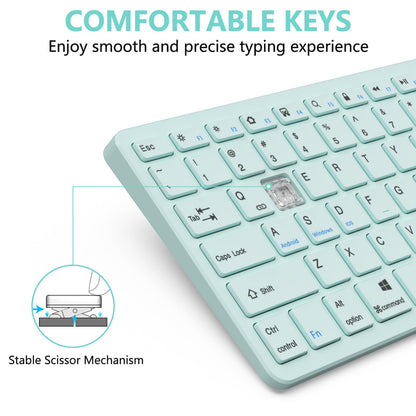 MMK Bluetooth Keyboard, Tablet Keyboard Compatible iPad 11th Generation,iPad 10th/9th/8th & Air 5th/4th, iPda Pro 13/12.9/11-Inch and Air 13/11-Inch Models and More Bluetooth-Enabled Devices-White