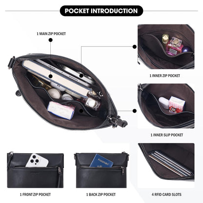 Roulens Trendy Crossbody Bag for Women,Lightweight Medium Crossbody Purse Soft Leather Women's Shoulder Handbags with Adjustable Wide Strap