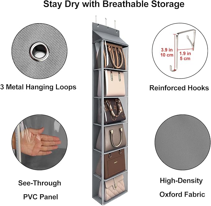 Lirex Over The Door Purse Organizer & Purse Shelf