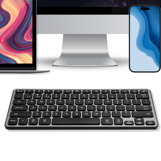 Macally Compact Bluetooth Keyboard for Mac - Premium Multi Device Connectivity - Compatible Apple Wireless Keyboard for MacBook Pro/Air, iMac, Mac mini, iPad, Laptop, and PC