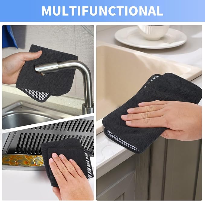 KinHwa Kitchen Washcloths for Dishes Absorbent Microfiber Dish Cloths Quick Dry