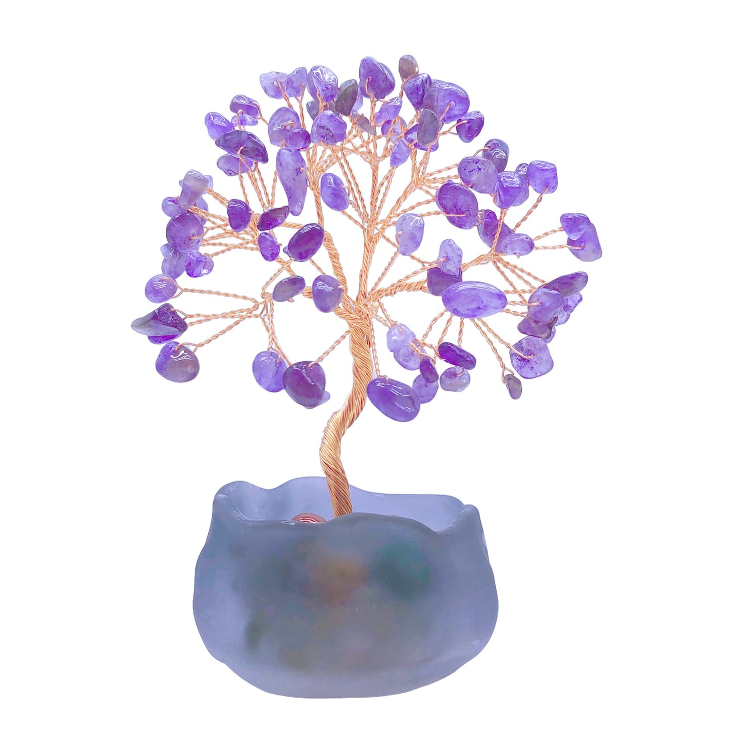 Amethyst Crystal Trees of Life Decor, Purple Gem Tree for Crystal Healing Handcrafted Gem Trees of Life for Home Decor (Amethyst)