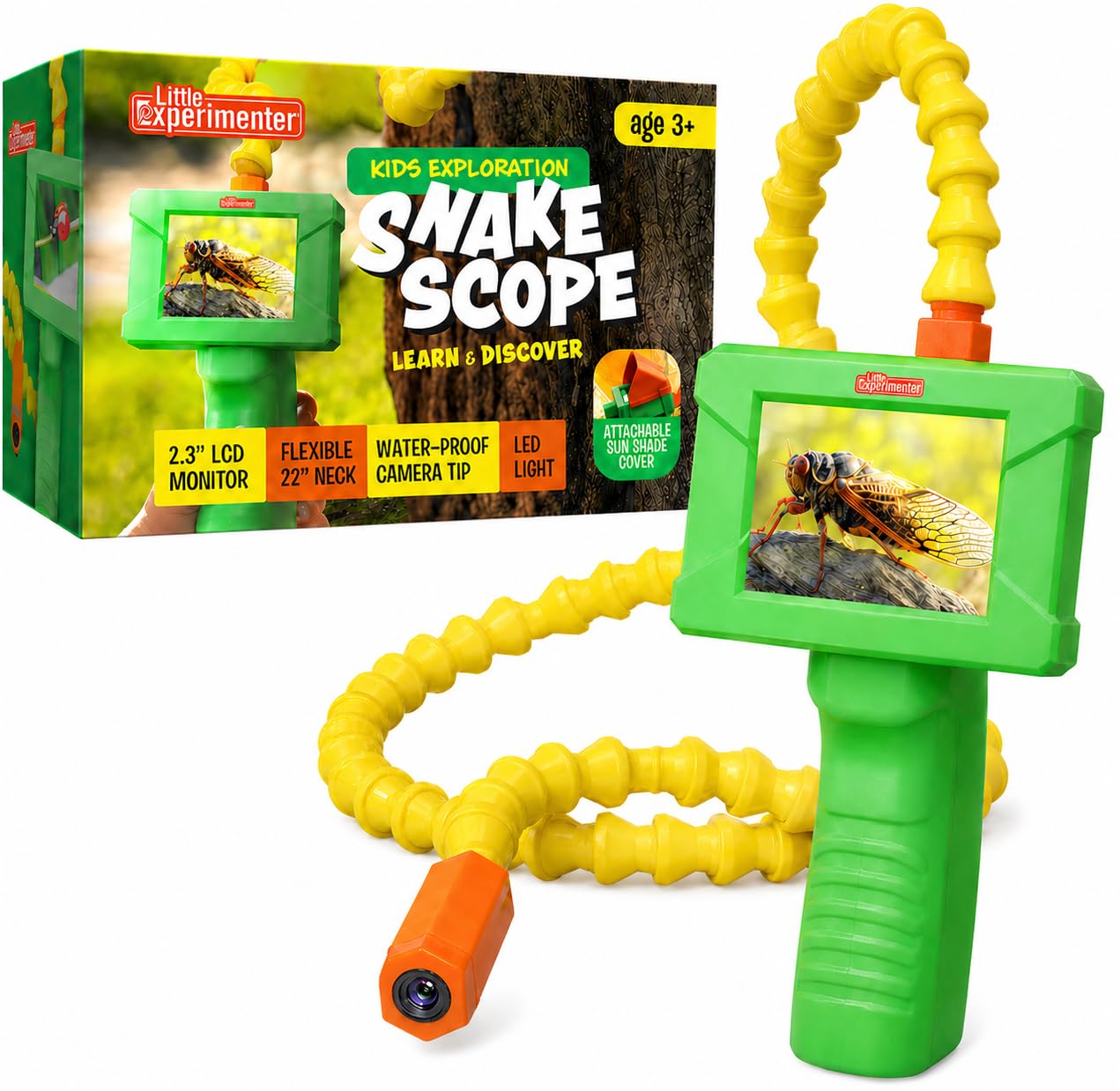 Borescope Snake Scope Camera with Light for Kids, Rechargeable Outdoor Educational STEM Toys, Gifts for 5 Year Old Boy, Nature Activities, Best Gift for Boys, Girls Ages 4 5 6 7 8 9 10 11 Years Old