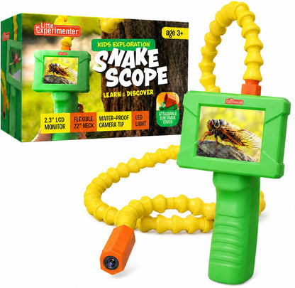 Borescope Snake Scope Camera with Light for Kids, Rechargeable Outdoor Educational STEM Toys, Gifts for 5 Year Old Boy, Nature Activities, Best Gift for Boys, Girls Ages 4 5 6 7 8 9 10 11 Years Old