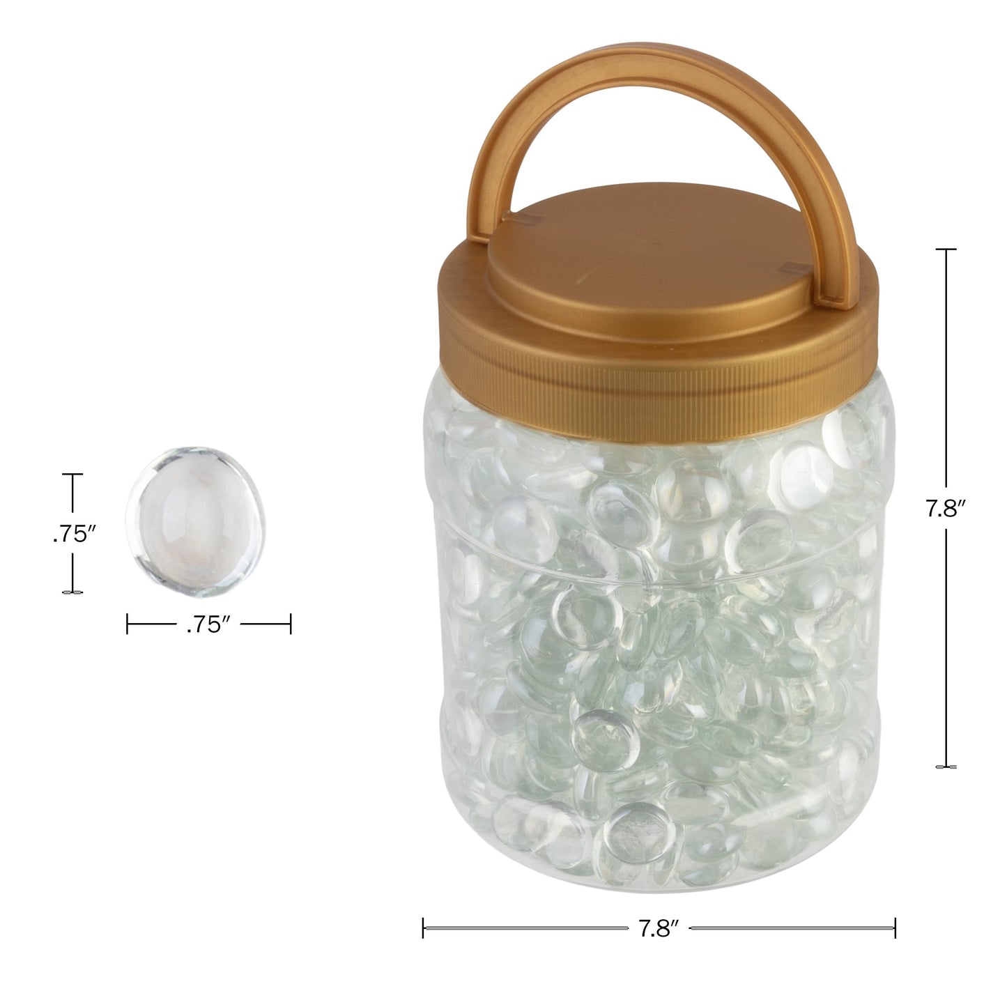Pure Garden 10lb Fire Pit Glass Rocks, Clear