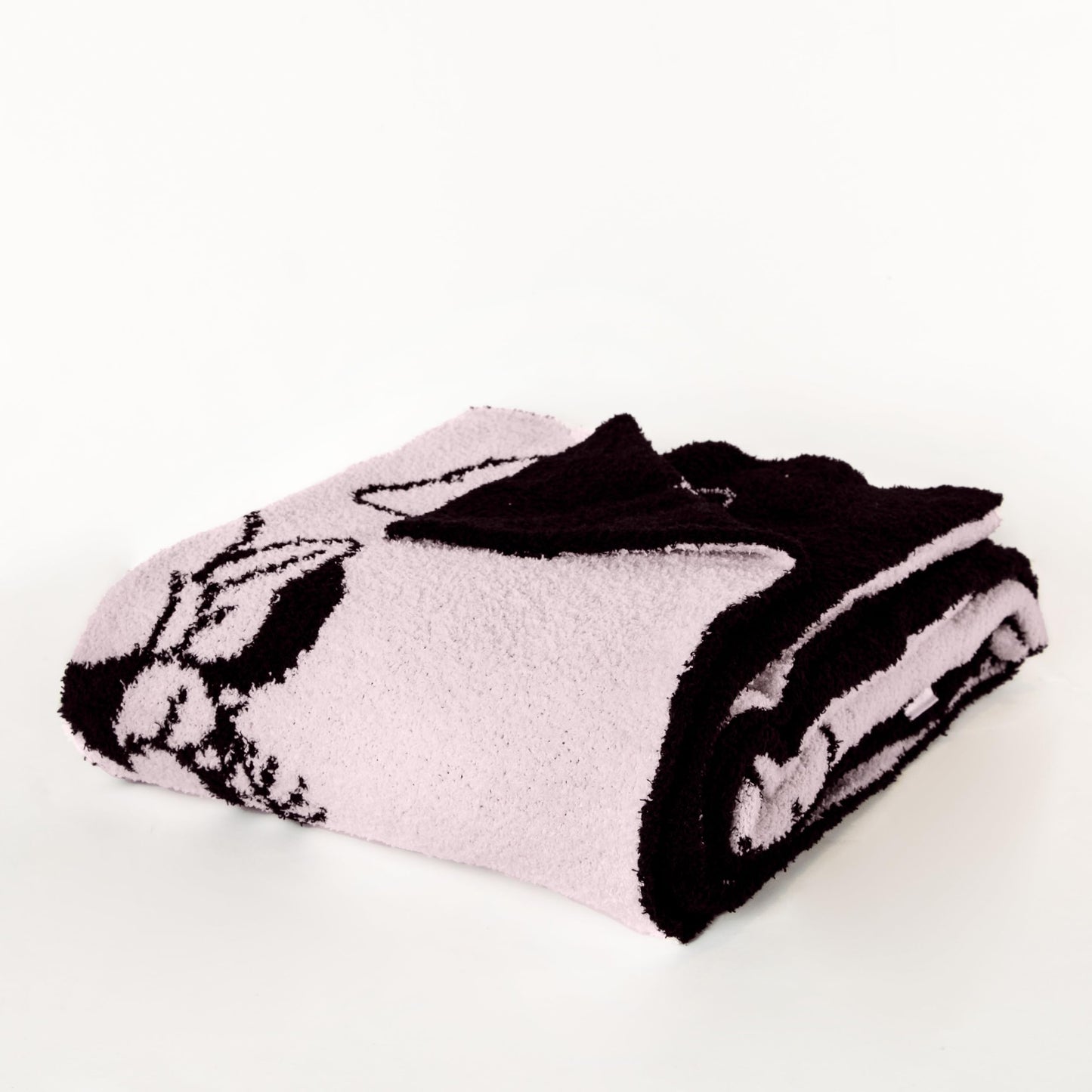 Jay Franco Disney Minnie Mouse Feather Knit Fluffy Throw Blanket for Girls - Light Pink Bows Fuzzy Blanket Measures 50 x 60 inch | Super Soft Lightweight Bedding