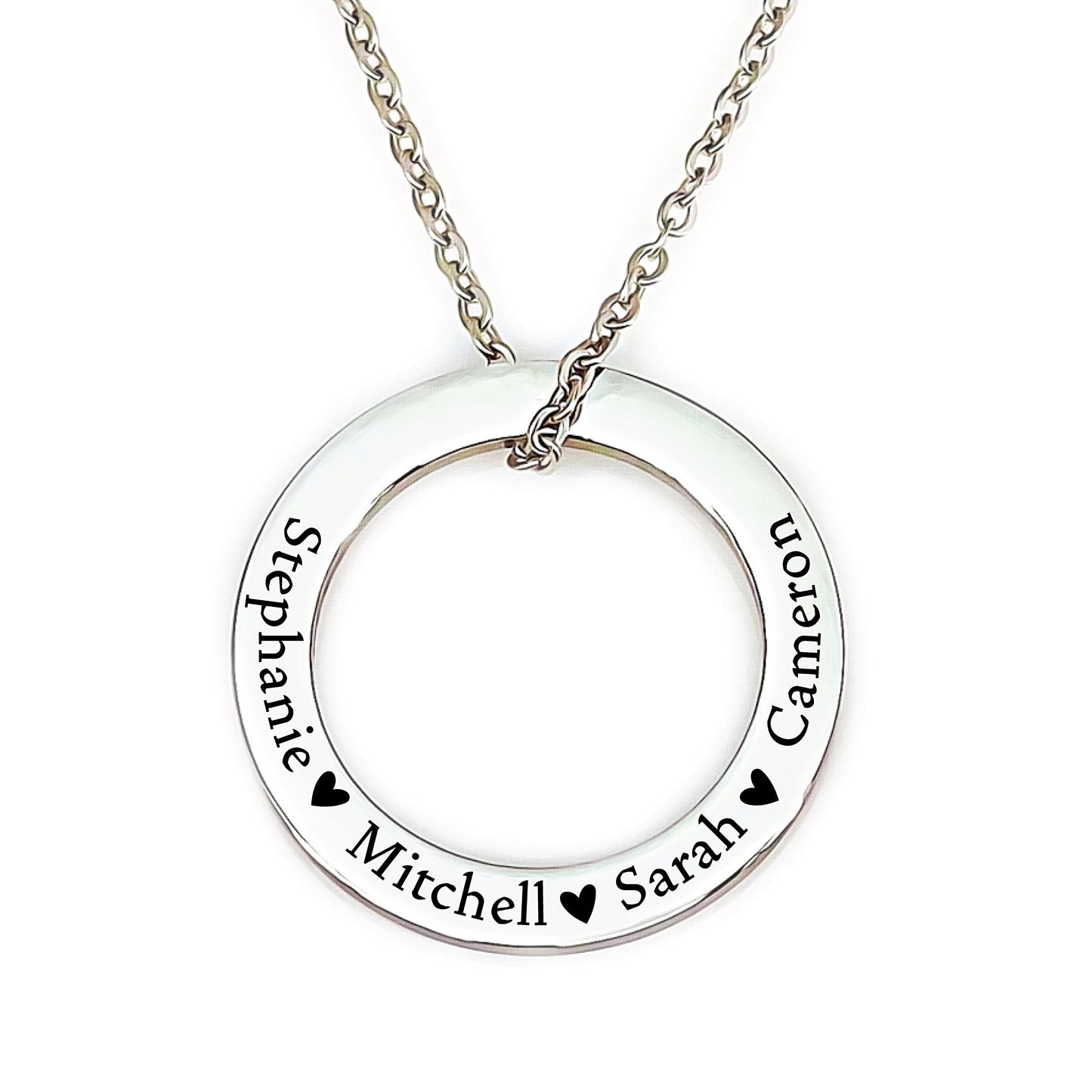 Jenna Rose Ring Necklace Personalized Necklace Washer Necklace Mom Gift Mother's Day Gift Personalized Names Kid Name Gift for Her Ring Necklace Personalized Jewelry Jenna Necklace JENNA-RING