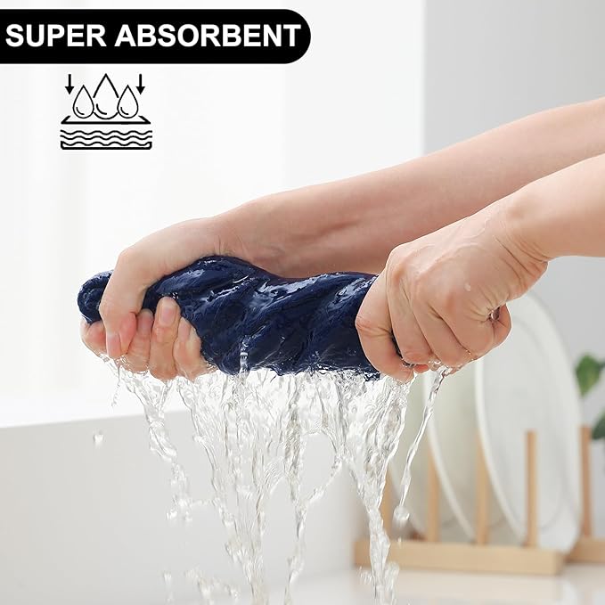 Homaxy Kitchen Towels and Dishcloths Set, 12 x 12 and 13 x 28 Inches, Super