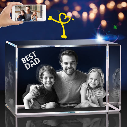 PD 3DPIXDANCE 3D Crystal Photo, Christmas Personalized Gift,Customized Gifts for Wife, Women, Him, Her, Dad and Mom. Custom Picture Gifts for Christmas, Father's Day, Birthday, Wedding, Anniversary, Memorial, Picture Gift for Pet Lovers.