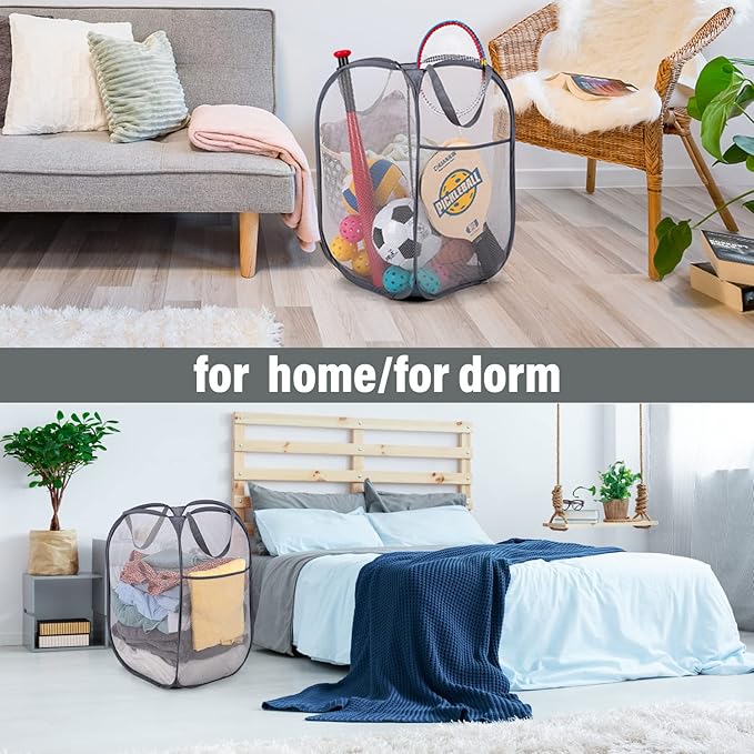 BATTOO Deluxe Strong Mesh Pop up Laundry Hamper Basket