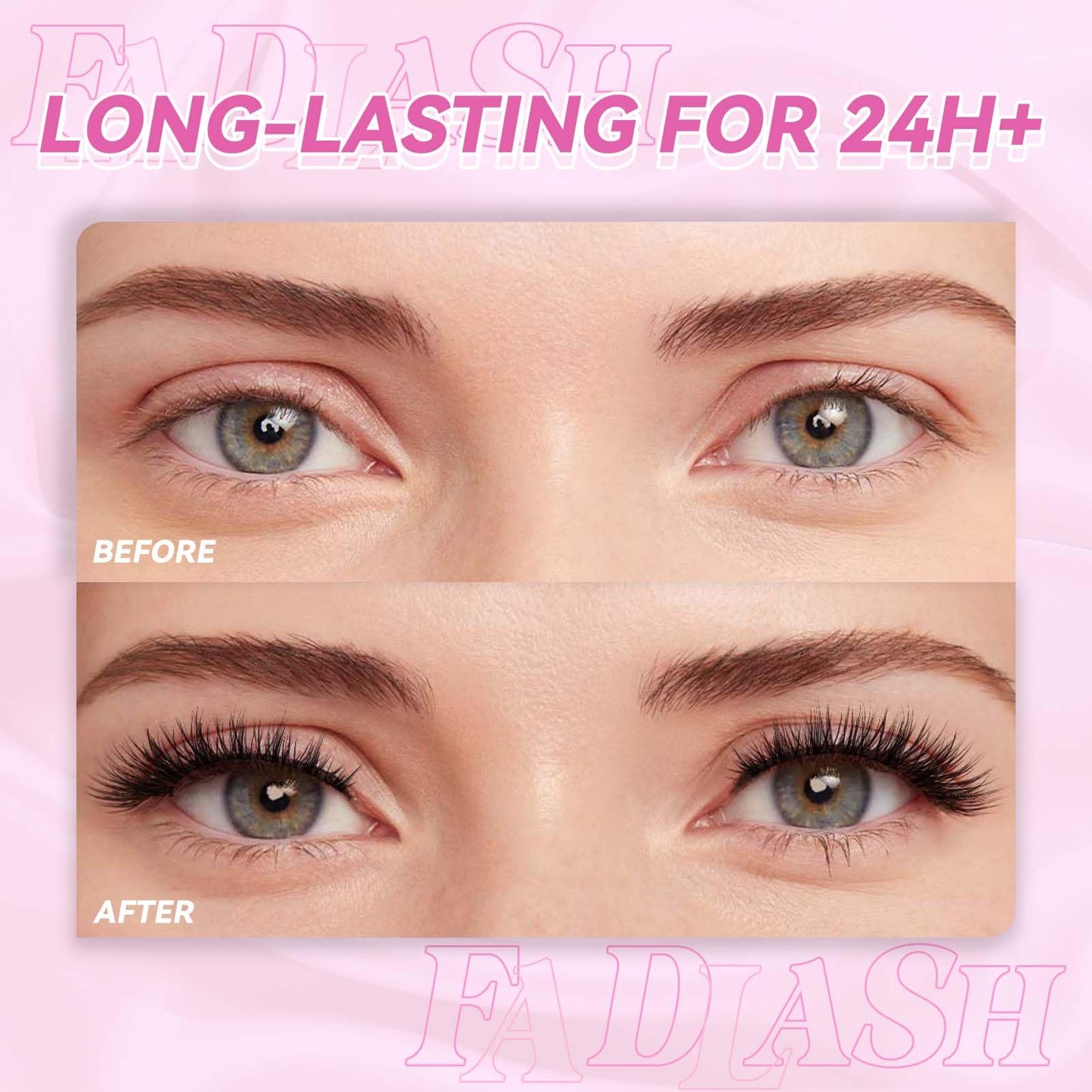 FADLASH Magnetic Eyelashes Natural Look 2 Pairs Fluffy False Eyelashes Reusable Magnetic Lashes Kit with Applicator No Glue Needed Easy to Wear and Remove (806+B7)