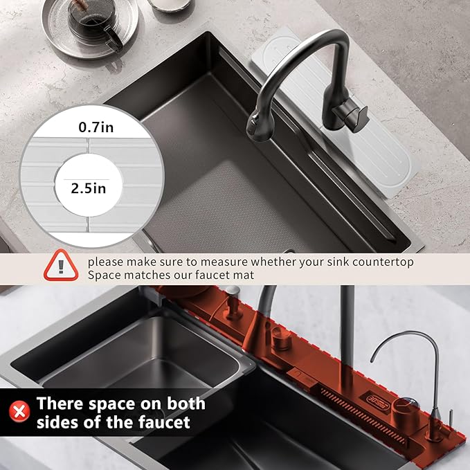 Stone Faucet Mat for Kitchen Sink, Diatomite Fast Drying Absorb Moisture Tray