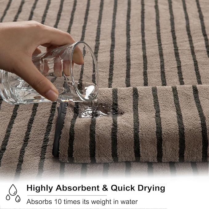 Oliven 2 Piece Brown Cabana Stripe Hand Towels