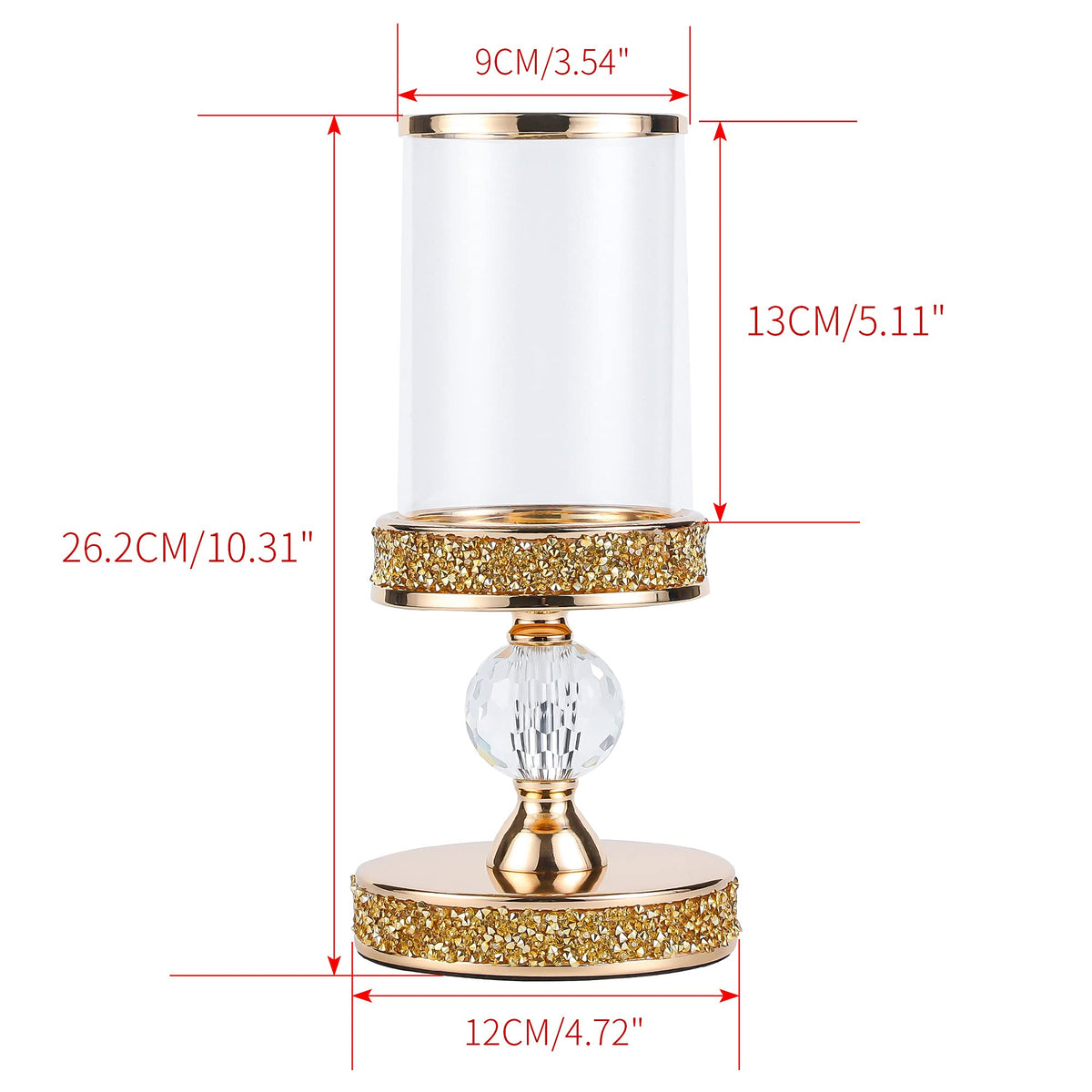 Hurricane Candle Holders for Pillar Candle, Pillar Candle Holder, Crystal Candlesticks Holder for Dining Coffee Table, Wedding,Events,Parties, Home Decor YL031SD