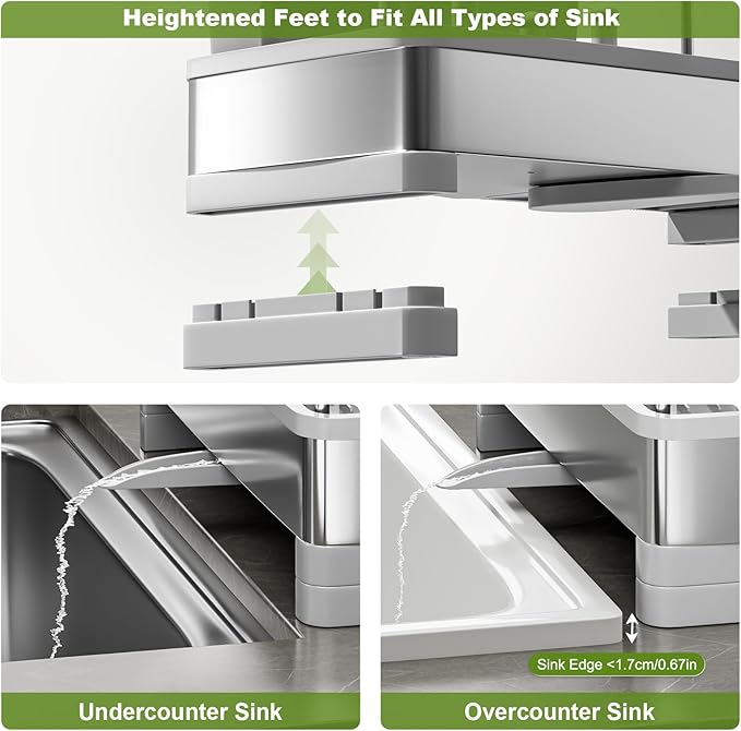 Ewaiira Stainless Steel Sink Caddy, Sponge Holder