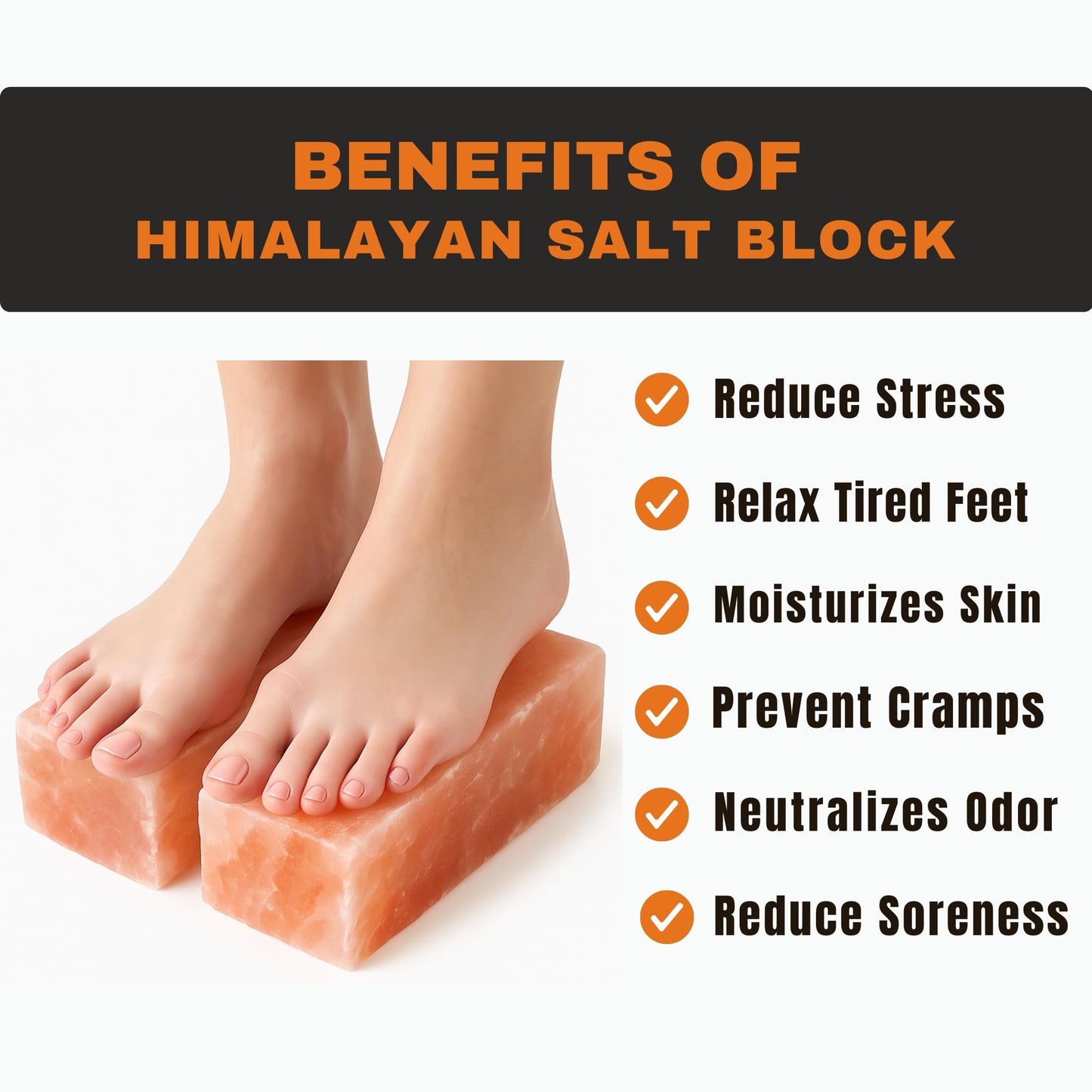 Himalayan Salt Foot Bricks Pair of Natural Pink Salt Blocks for Feet, Rest & Spa Stones Natural Salt Block, Salt Brick for Foot Soak, Relaxation & Odor Neutralizer