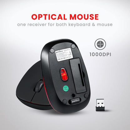 perixx PERIDUO-712 Wireless Mini Keyboard and Mouse Combo - AES 128 Bit - Black - UK Layout