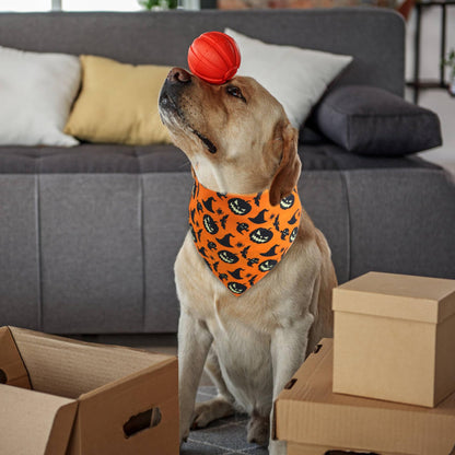 Gofshy Halloween Dog Bandana -1 Pack, Premium Durable Triangle Reversible Dog Scarf, Adjustable Puppy Bandana Bib Handkerchief for Girl or Boy Large&Medium
